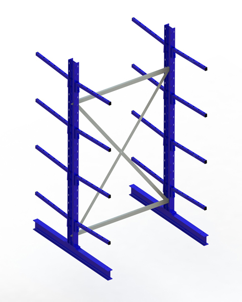 META MULTISTRONG Light Kragarmregal Grundregal, 2500x1300x600 mm, doppelseitig