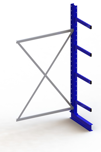 META MULTISTRONG Medium Kragarmregal Anbauregal, 2500x1300x600 mm, einseitig