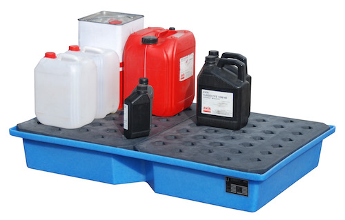 PE-Auffangwanne für Paletten zur Lagerung von Kleingebinden, Auffangvolumen 60 Liter