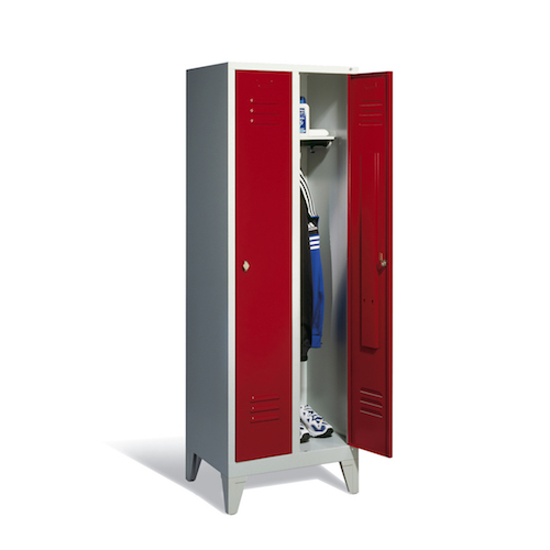 Garderobenschrank Classic auf Füßen, 2 Abteile, Front 3003 Rubinrot