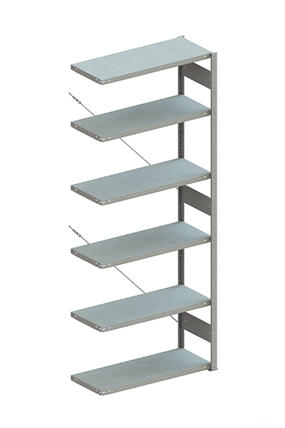 META Steckregalsystem CLIP 100 S3, AR, 2500x1000x400 mm, Feldlast 1290 kg, vzk.