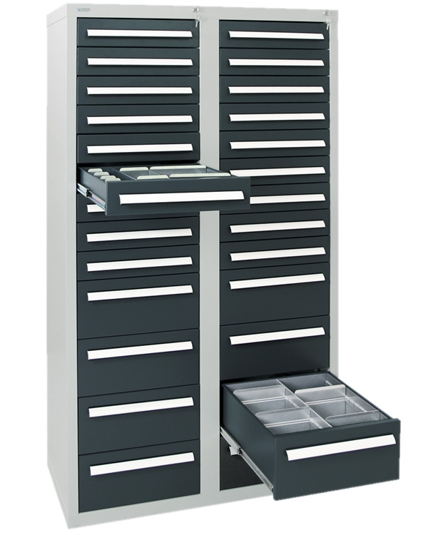 Schubladenschrank Serie T-100/35-4, 26 Schubladen (18x100, 8x200mm)