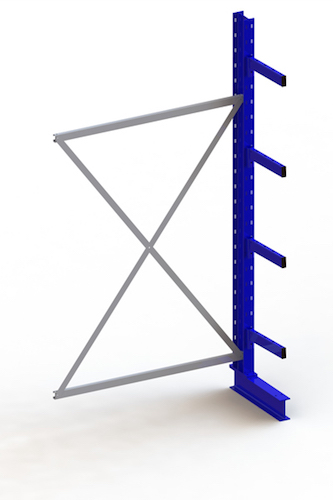 META MULTISTRONG Medium Kragarmregal Anbauregal, 2500x1300x400 mm, einseitig