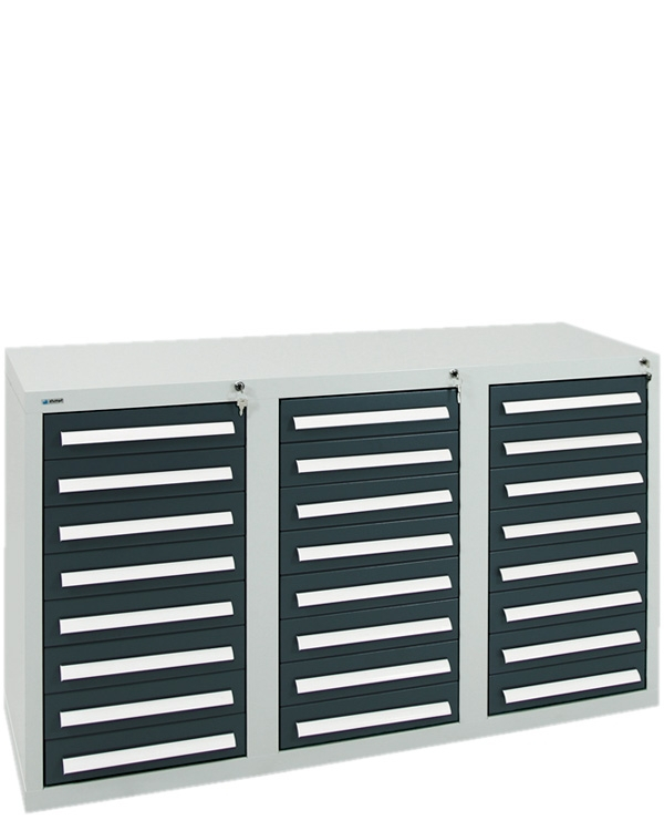 Schubladenschrank Serie T-100/35-3, 24 Schubladen (24x100 mm)