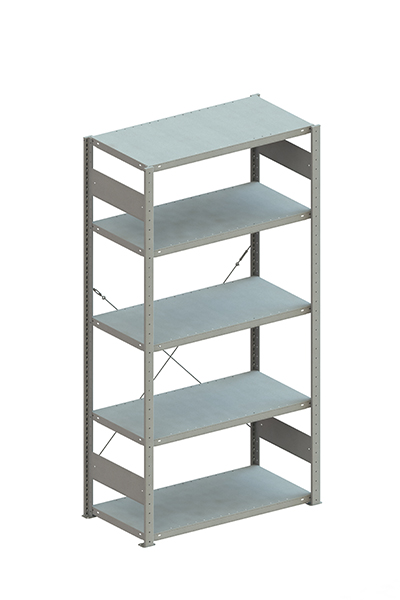 META Steckregalsystem CLIP 100 S3, GR, 2000x1000x500 mm, Feldlast 1100 kg, vzk.