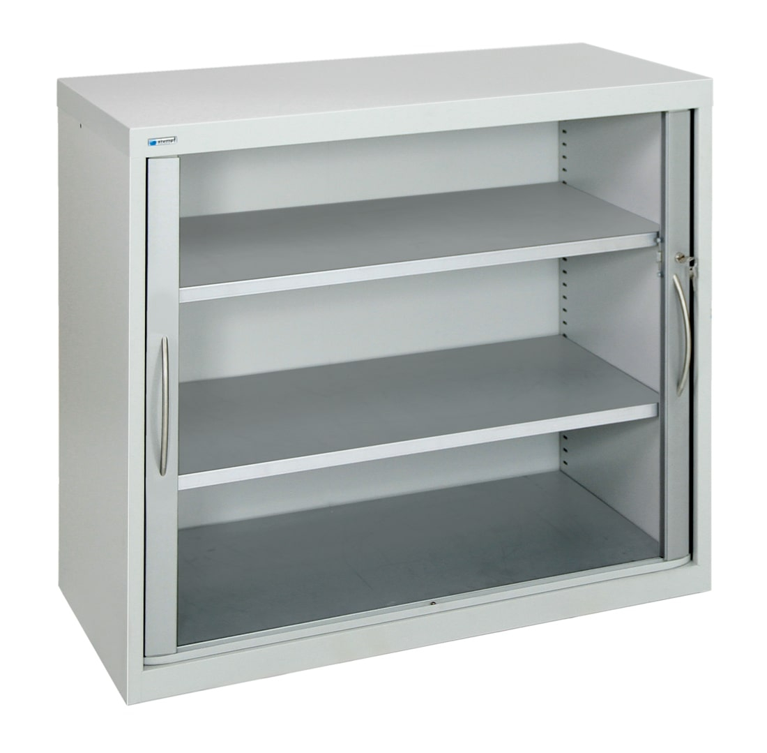 Jalousieschrank MovaFlex II, klein metallic mit 2 Fachböden