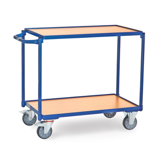 Leichter Tischwagen mit 2 Böden, Griff waagerecht 1000x600