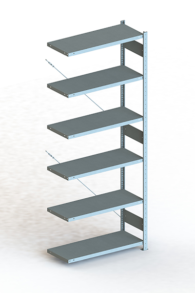 META Steckregalsystem CLIP 150 S3, AR, 2500x1000x400 mm, Feldlast 1380 kg, kunststoffbeschichtet