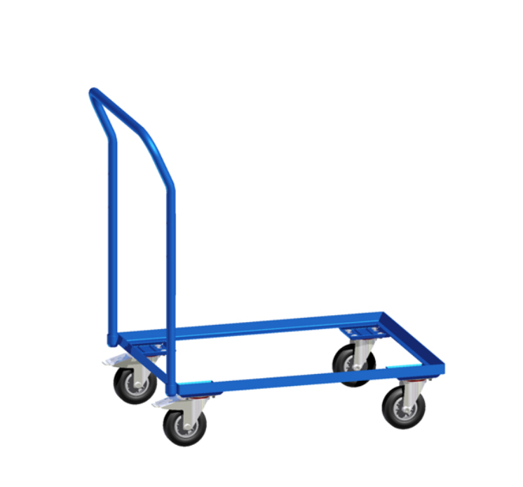 Eurokasten-Roller 250 kg, offener Rahmen, mit Rohrschiebebügel