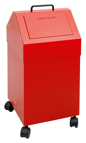 Fahrbarer Wertstoffsammler feuerrot, 45 Liter