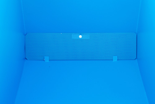 Späne-Kastenwagen mit Einfahrtaschen, 250 Liter, blau lackiert