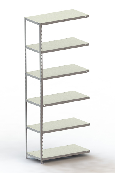 META Schraubregal FIX 100 AR, 2500x1000x500 mm, Feldlast 840 kg, kunststoffbeschichtet
