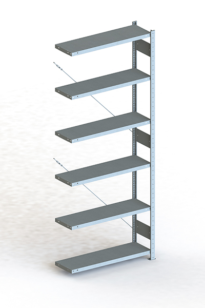 META Steckregalsystem CLIP 150 S3, AR, 2500x1000x300 mm, Feldlast 1380 kg, kunststoffbeschichtet