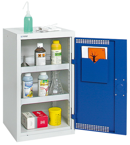 Kleiner Umweltschrank StawaR-1, 2x 10 Liter Wannen, Flügeltür Enzianblau