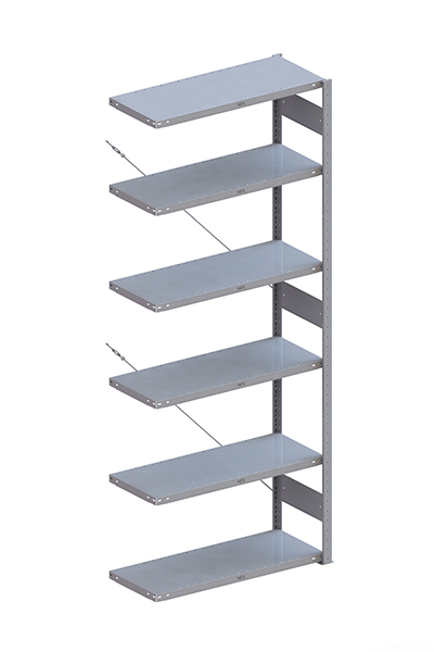 META Steckregalsystem CLIP 100 S3, AR, 2500x1000x400 mm, Feldlast 1290 kg, kunststoffbeschichtet