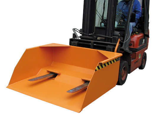 Schaufel, mechanisch, mit Öffnungen für Gabelzinken,