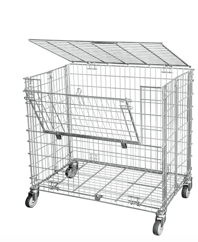 Ballwagen, Metall-Rollbehälter, 1040 x 1000 mm, Typ 5-seitig "Antidiebstahl"