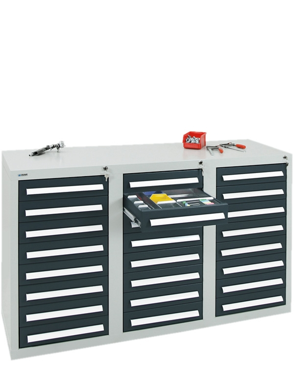 Schubladenschrank Serie T-100/35-3, 24 Schubladen (24x100 mm)